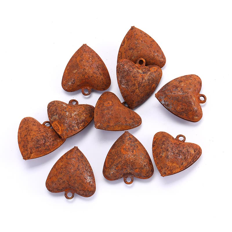 Heart-shaped metal bell, distressed bell, rusted bell, DIY handmade ornament, decorative bell, metal sled bell