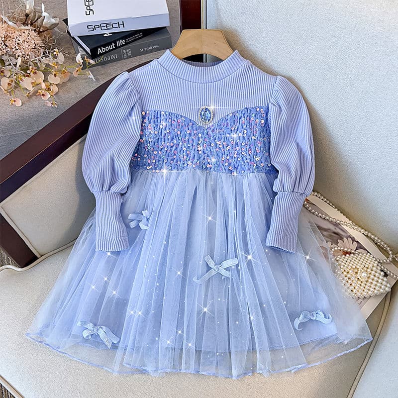 Girls Dress Spring and Autumn 2024 New Style Baby Autumn Winter Children's Clothing Elsa Princess Dress