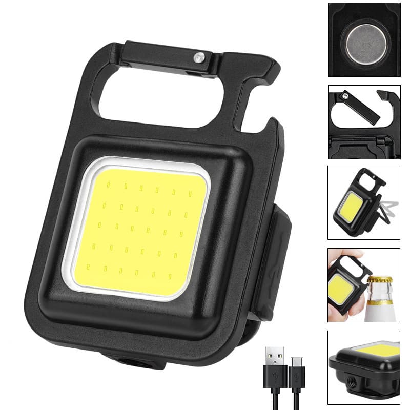 Multi-Function Mini Keychain Light Household Emergency Night Light Magnetic Portable Foldable Light Carry-On Waterproof