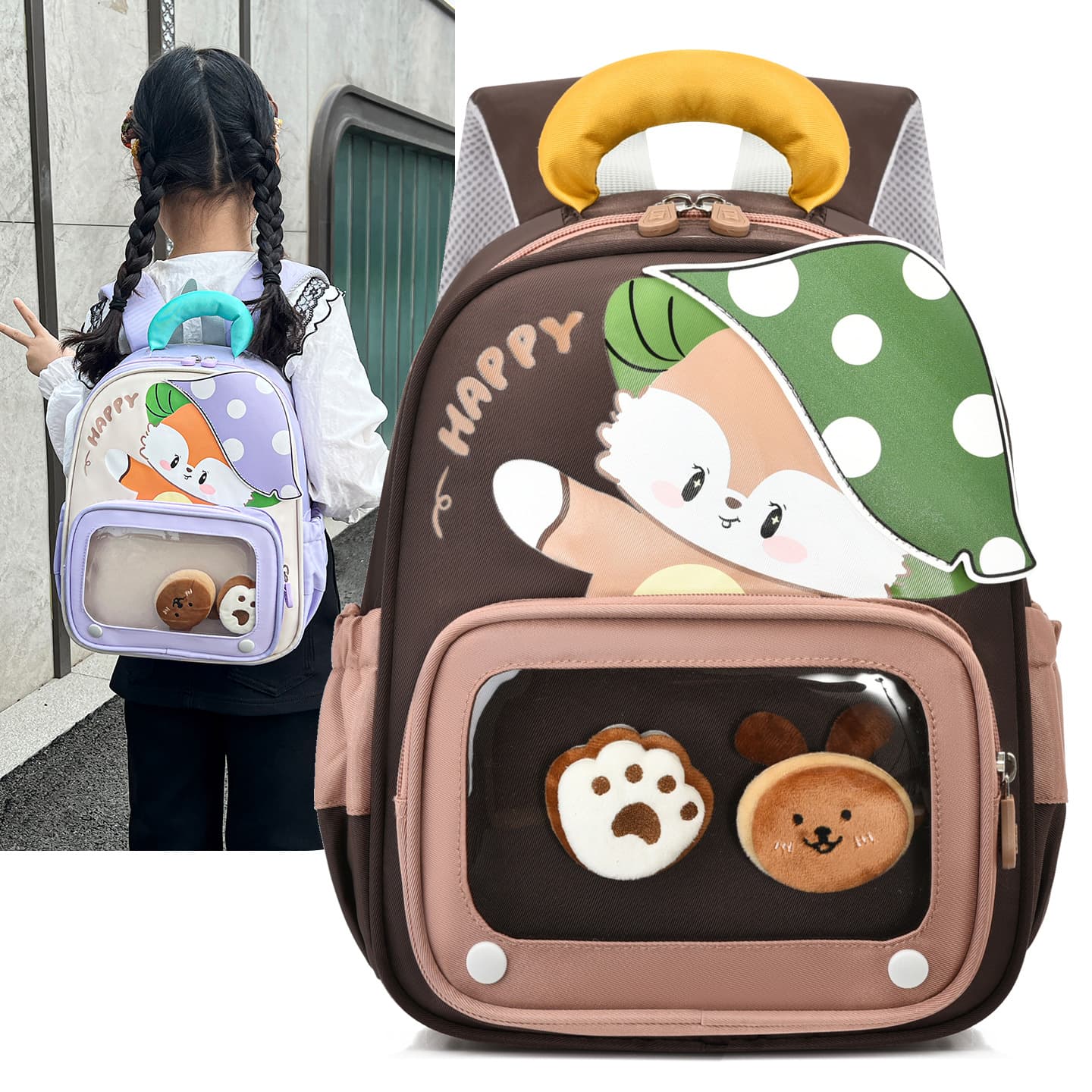 Kids Backpack Kindergarten Cartoon Cute Backpack New Breathable 3-5 Years Old Preschool Boys Girls Double Shoulder Bag