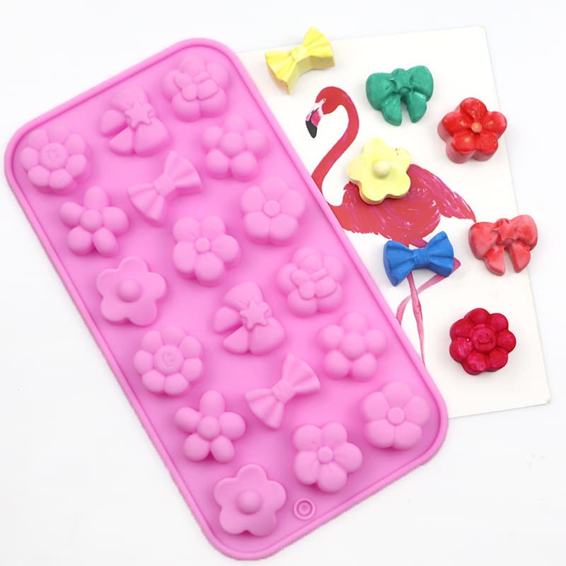 Minghao 18 bow flower silicone chocolate mold cold soap mold DIY homemade candy fudge mold