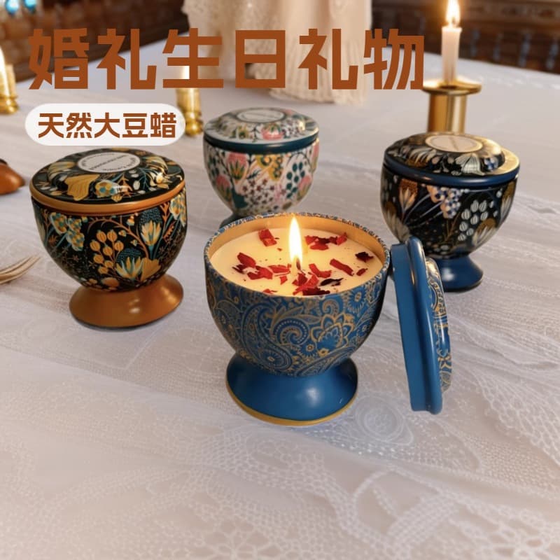 Aromatic Dried Flower Candle Set, Long-Lasting Scented Candle Gift Box Decoration, Wedding Gift, Wedding Favor
