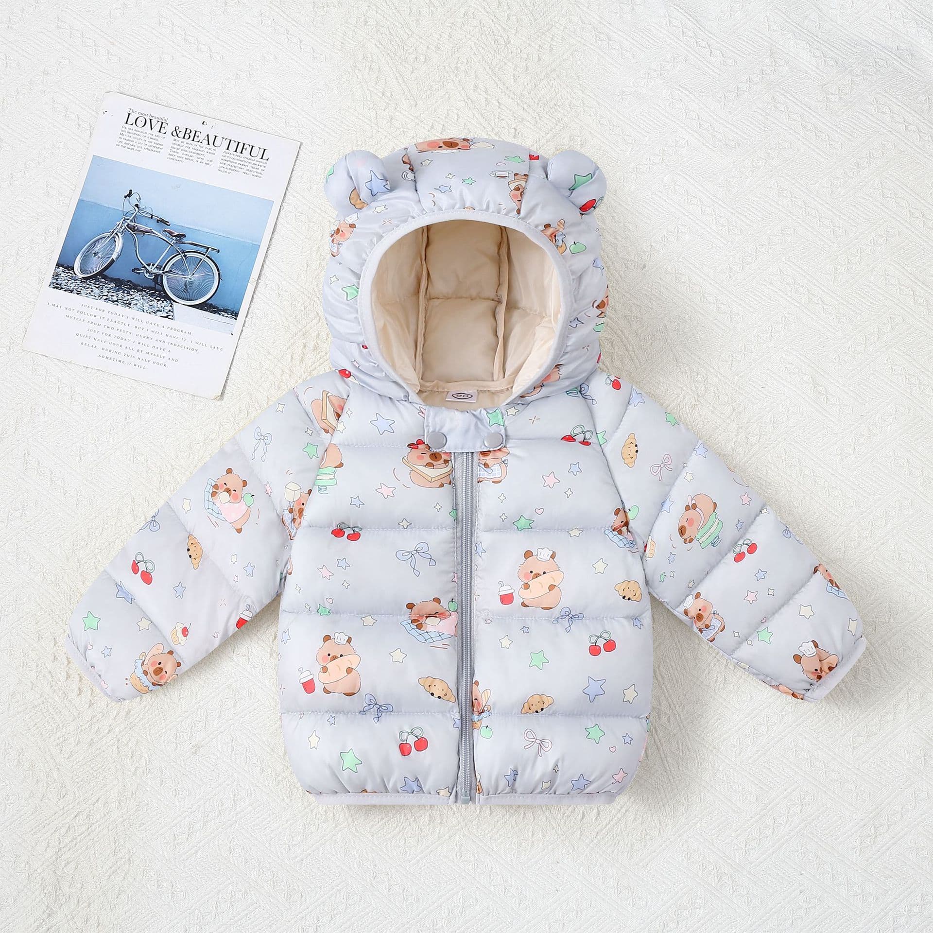 Kids Down Cotton Coat Export Children's Wear New Style Spring Autumn Winter Cartoon Boys Girls Lightweight Jacket