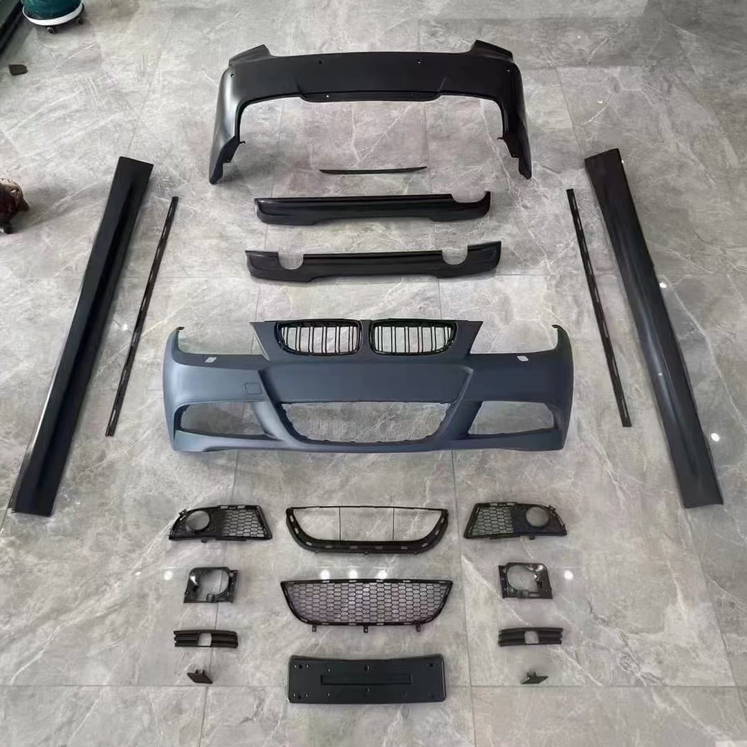 For 05-12 BMW 3 Series E90 MT Front Bumper Rear Bumper Side Skirts Grille Body Kit