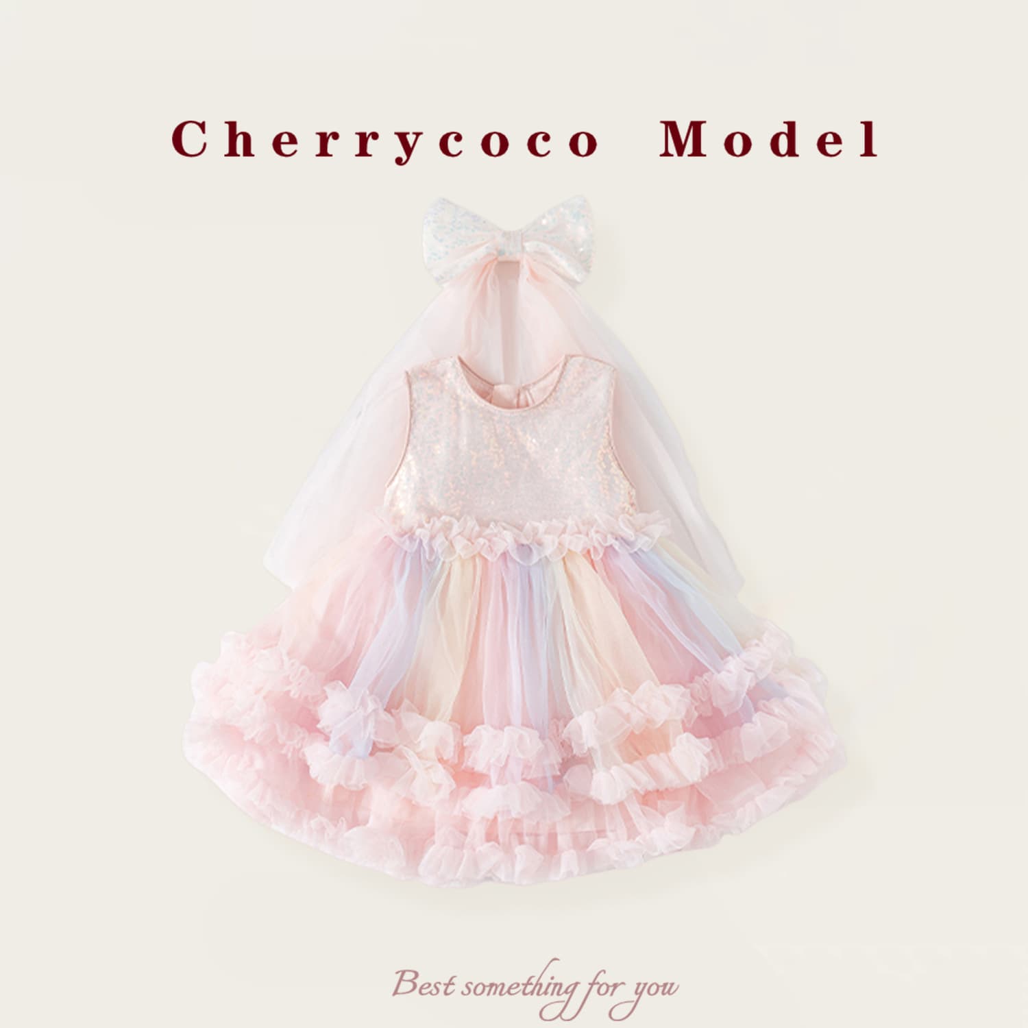 CHERRYCOCO Girls Summer Dress 2025 New Style Baby Princess Dress Children's Vest Mesh Skirt Summer