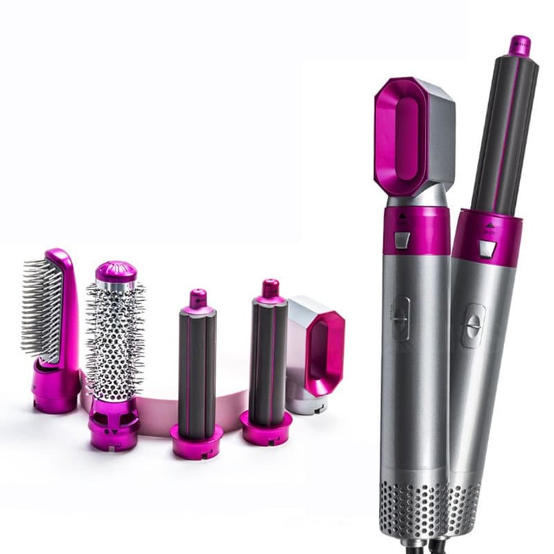 Multifunctional 5-in-1 Hot Air Brush Automatic Hair Dryer Brush Hair Suction Air Curling Iron Straightening Comb Non-Damaging Hair Dryer