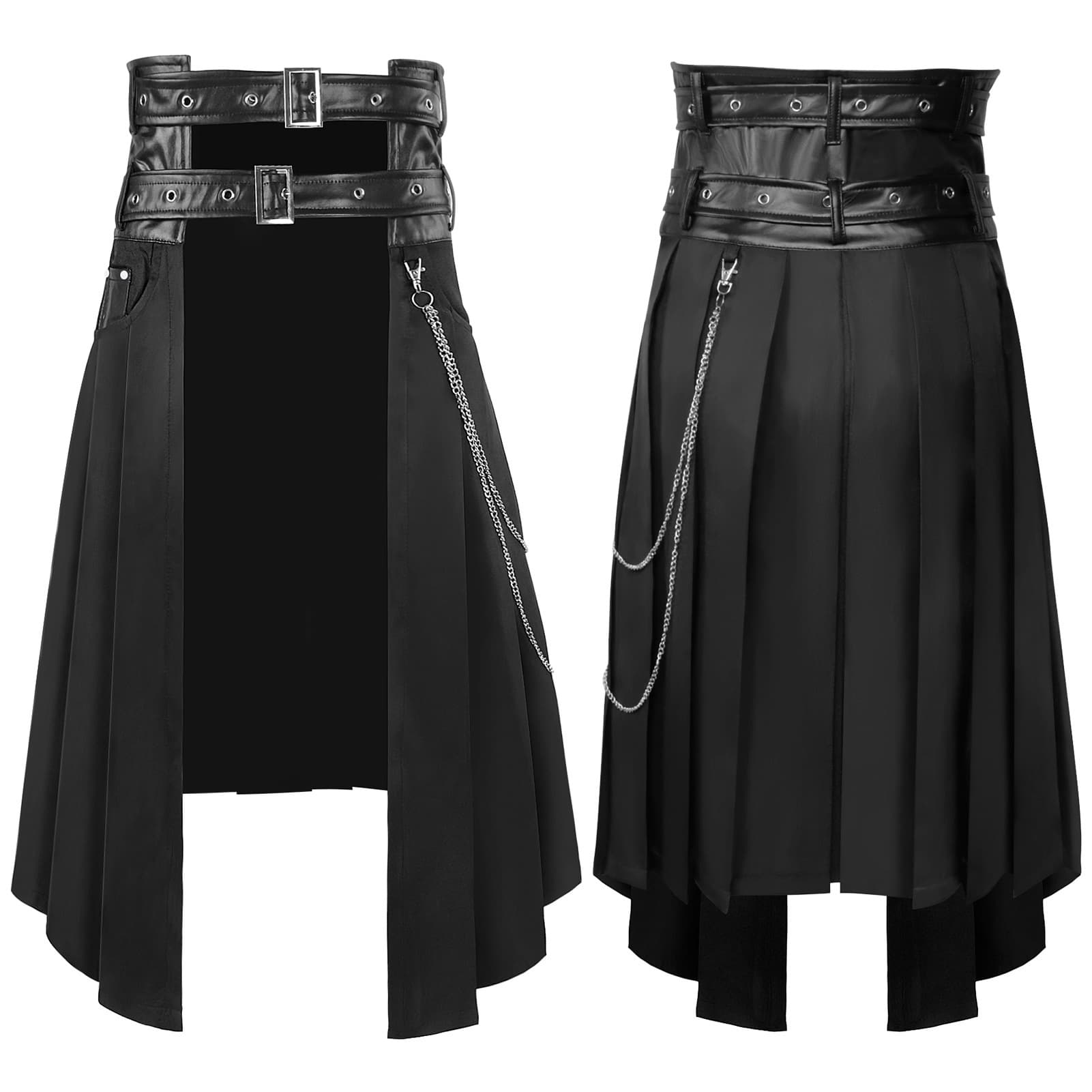 Halloween original 2026 Amazon new European/American dark rock ash series Gothic men's skirt