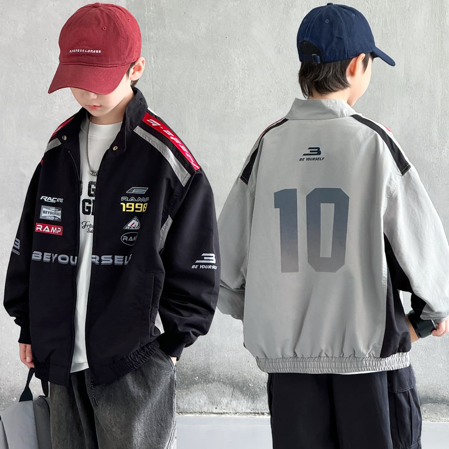 Boys Stand Collar Hoodie Spring-Autumn 2026 New Cool Style Mid-Large Kids Casual Base Layer Top Boys Autumn Wear
