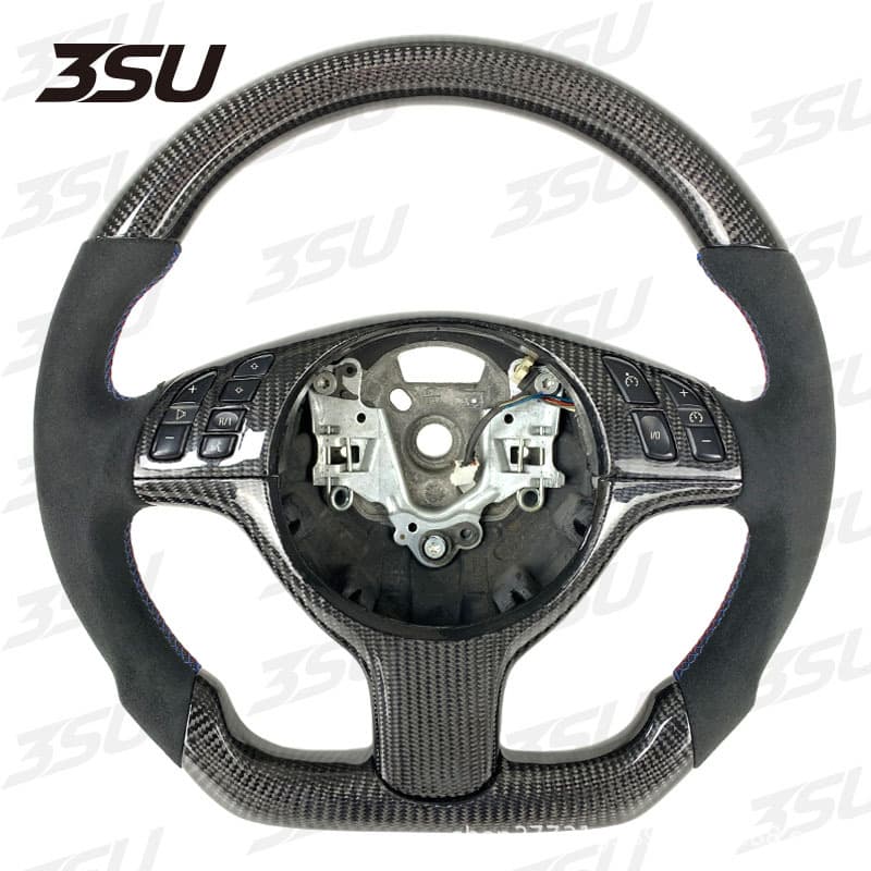 Leather Carbon Fiber Steering Wheel Assembly for BMW E46 E36 M3 E90 3 Series Car Modification