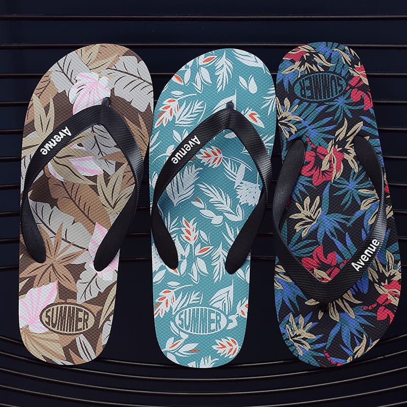 Jingchen Shoes Flip-Flops Men's Summer New Outfit Non-Slip Beach Sandals Soft Bottom Casual Men's Slippers Graffiti