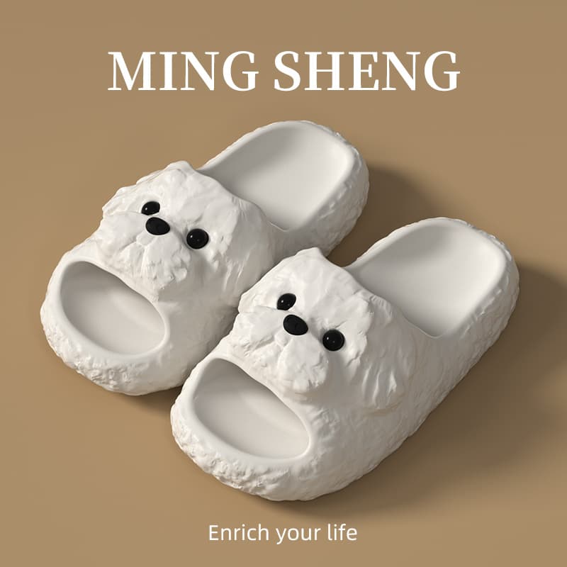 2026 New Cute Teddy Dog Slippers for Women Summer EVA Home Anti-slip Odor-proof Outdoor Sandals