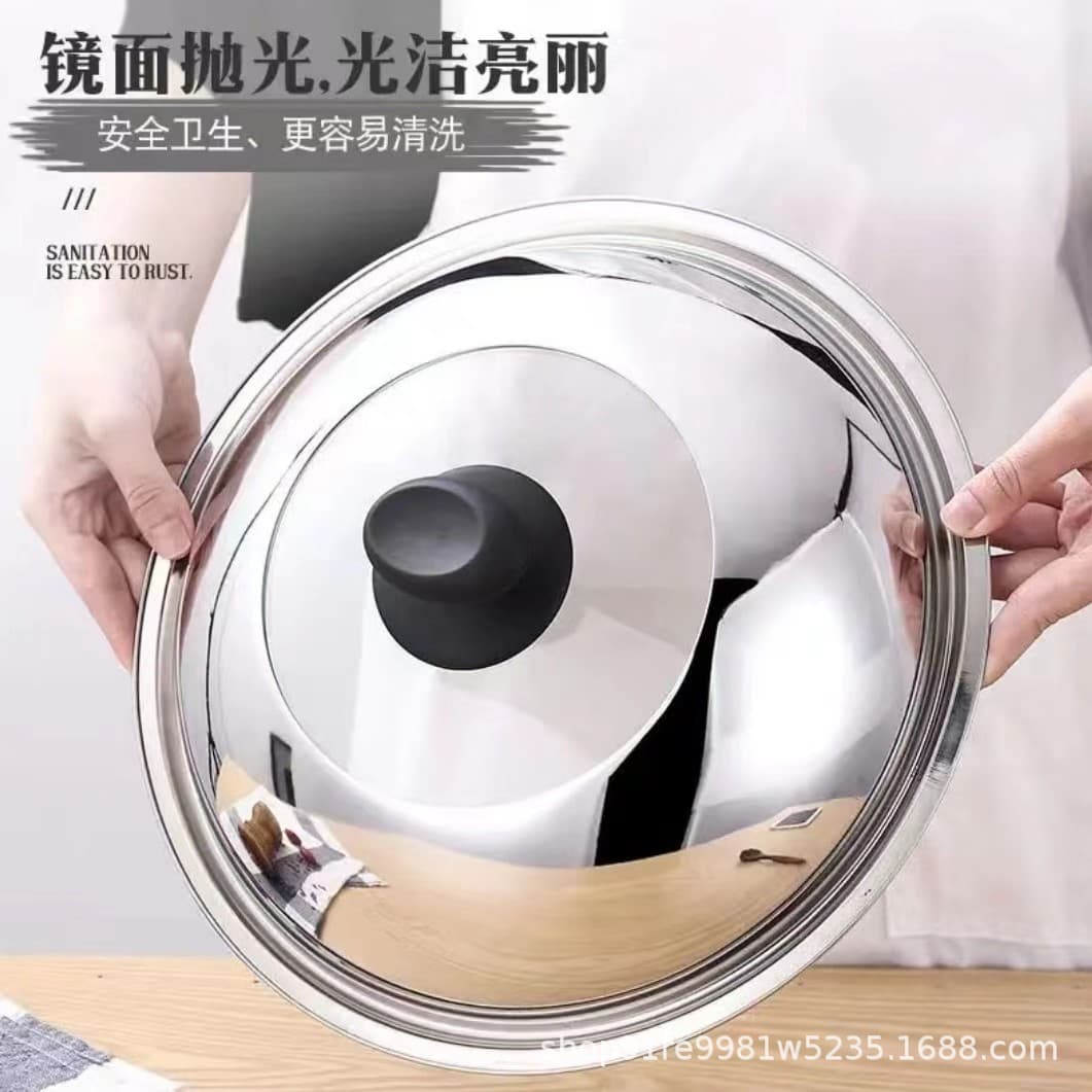Wholesale Stainless Steel Pot Lid Household Tempered Glass Pot Lid Universal Type Visual Heat-Resistant Frying 36cm Pot Cover