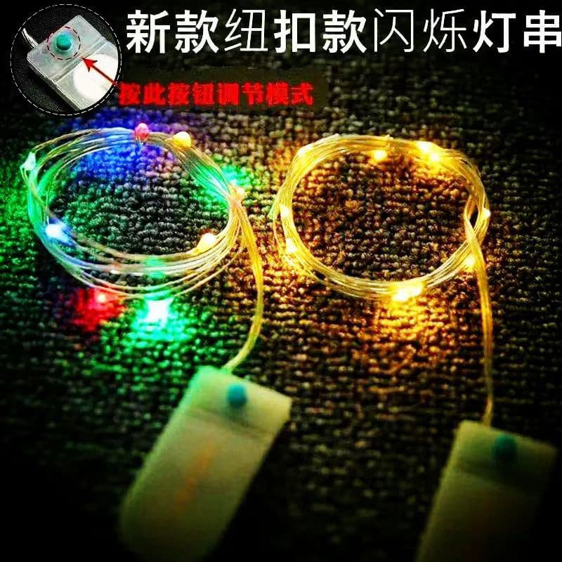Custom 2032 button light battery box copper wire string lights, LED gift box ambiance flower cake Christmas colorful lights USB