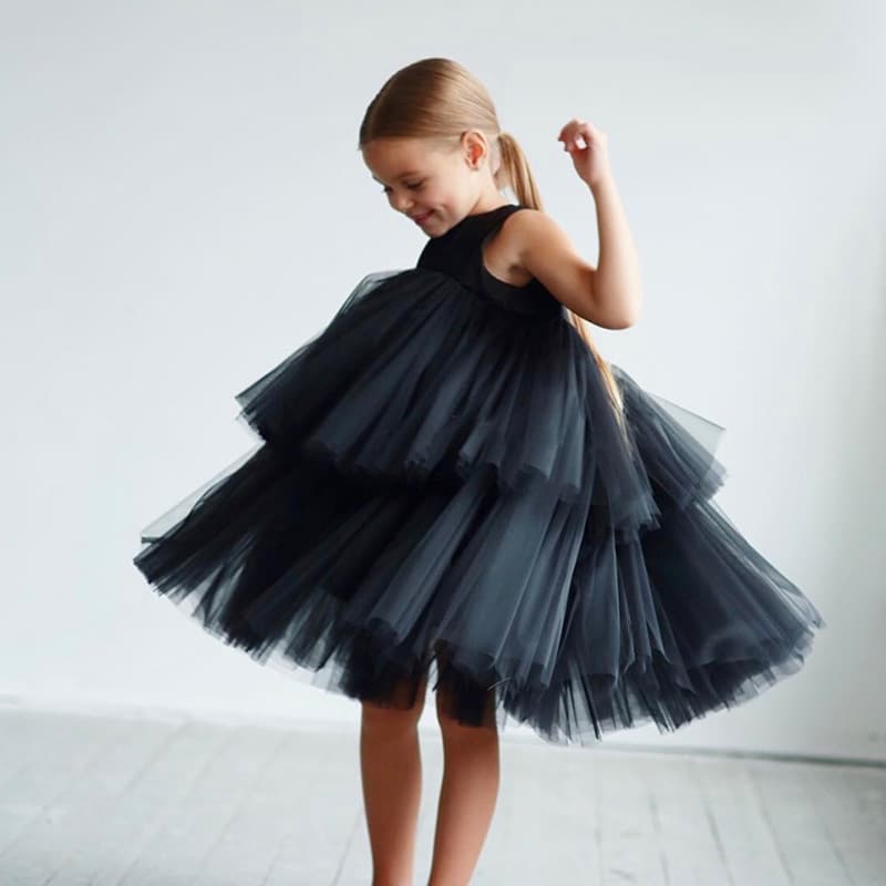 Children's Formal Dress Spanish Style Puffy Skirt eBay Girls Sleeveless Dress Elegant Princess Dress Little Girl Temperament