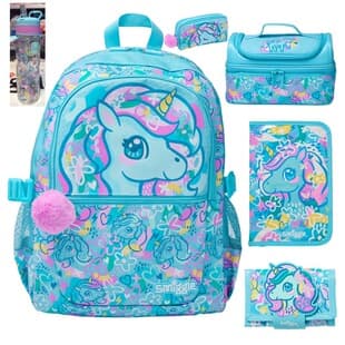 Australia Smiggle Unicorn Children Backpack Set Cute Cartoon Double Shoulder Bag Pencil Case Lunch Bag Student Gift