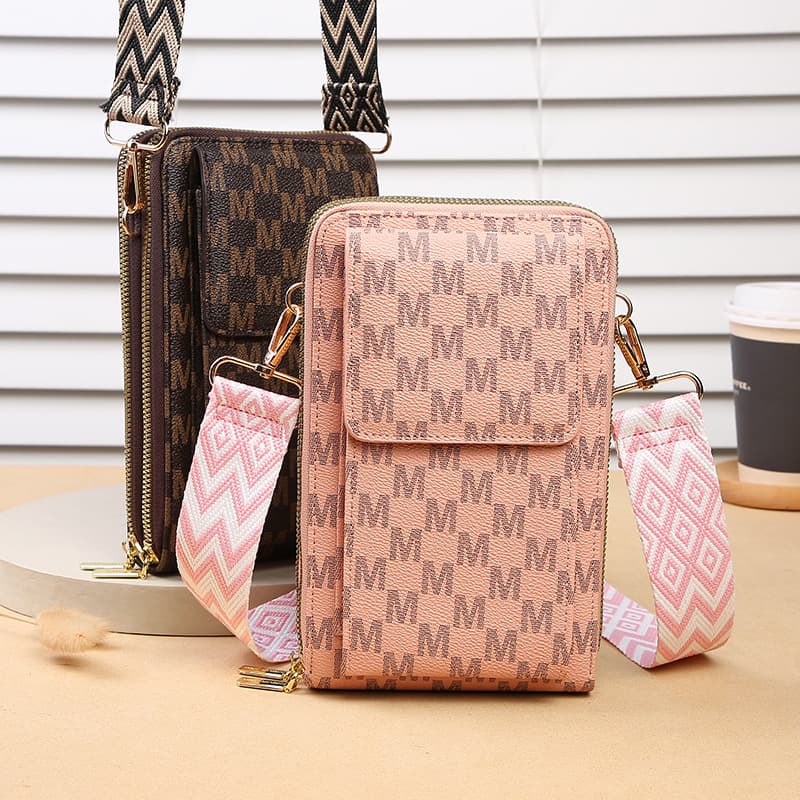 Korean Style Large Capacity Crossbody Phone Bag with Wide Shoulder Strap, Zipper Closure, Coin Purse, Daily Commute
