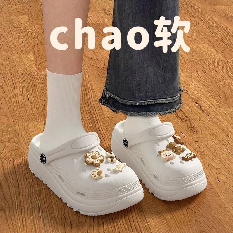 Summer Clog Sandals for Women EVA Slippers Breathable Cute Cartoon Closed-Toe Slippers Couple Flip Flops Women's Casual Sandals