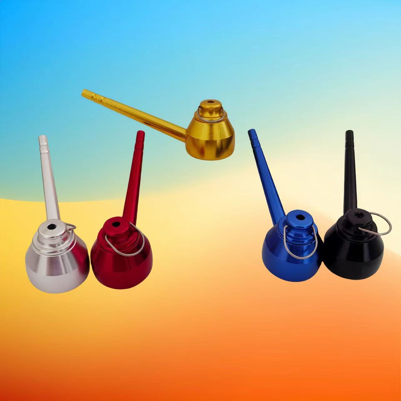 Factory direct sales: Creative and hot-selling teapot-style aluminum mini pipe, portable and washable pipe, metal pipe.