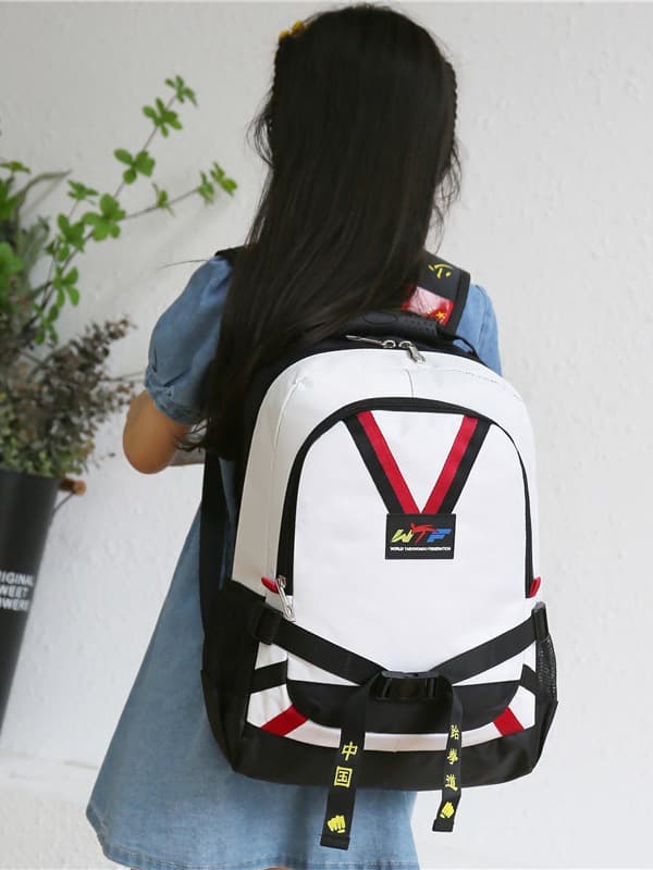 Children's Taekwondo Backpack for Boys and Girls, Dual Shoulder Bag, Korean Style, Waterproof Oxford Cloth School Bag with Logo Printing Option