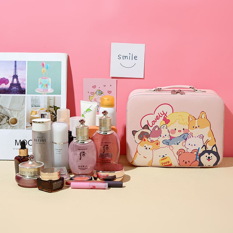 Makeup Box Cosmetic Storage Bag Portable Travel Large Capacity Student Dormitory Handbag Multifunctional Cartoon Suitcase