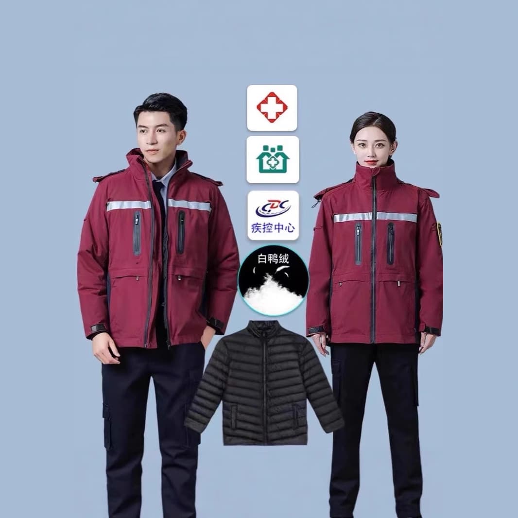 Health Emergency Uniform Jacket Fleece Down CDC Emergency Drill Cotton Suit Medical Staff Workwear