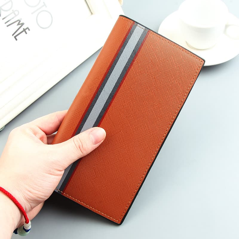 Men's Long Ultra-Light Wallet PU Minimalist Vintage Wallet Cross-Border Wholesale Student Polyester Multi-Card Wallet