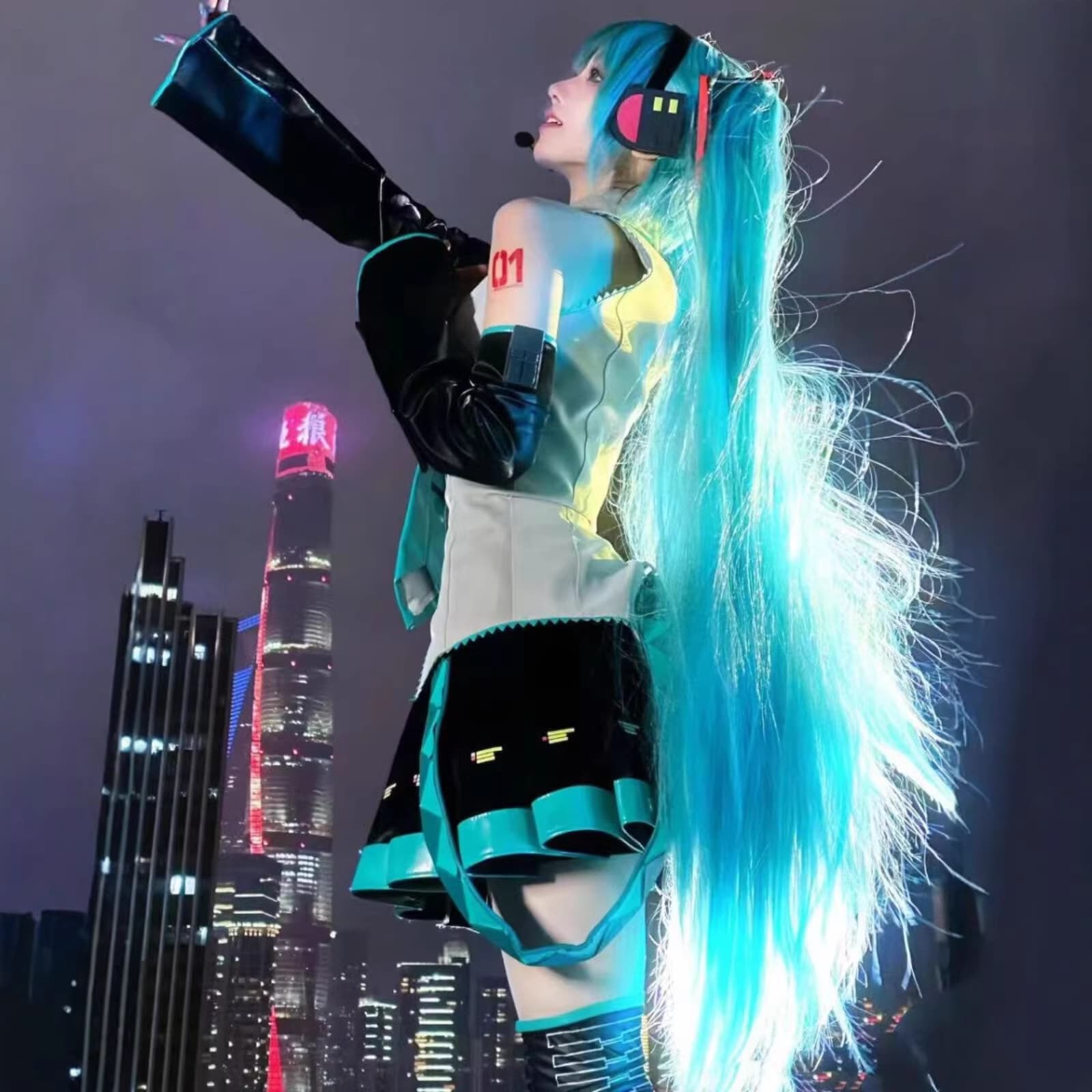 Hatsune Cosplay Costume, Wig, Shoes, Official Outfit, Princess, Anime Exhibition, Female Costume, Cosplay, Future, Two-Dimensional