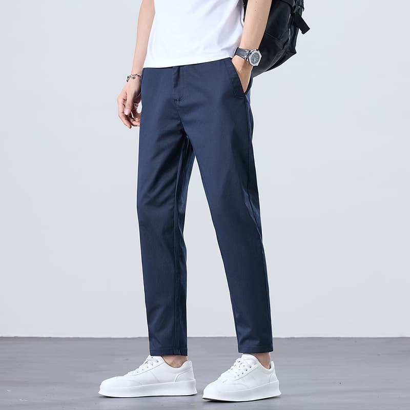 Mid-rise slim cropped pants Popular men's slacks