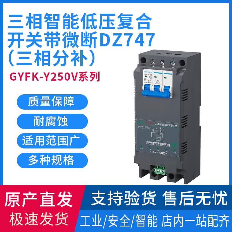 Intelligent Composite Switch Three-Phase Split Compensation GYFK-250V Low Voltage Reactive Power Compensation Switching Switch with Miniature Circuit Breaker DZ747