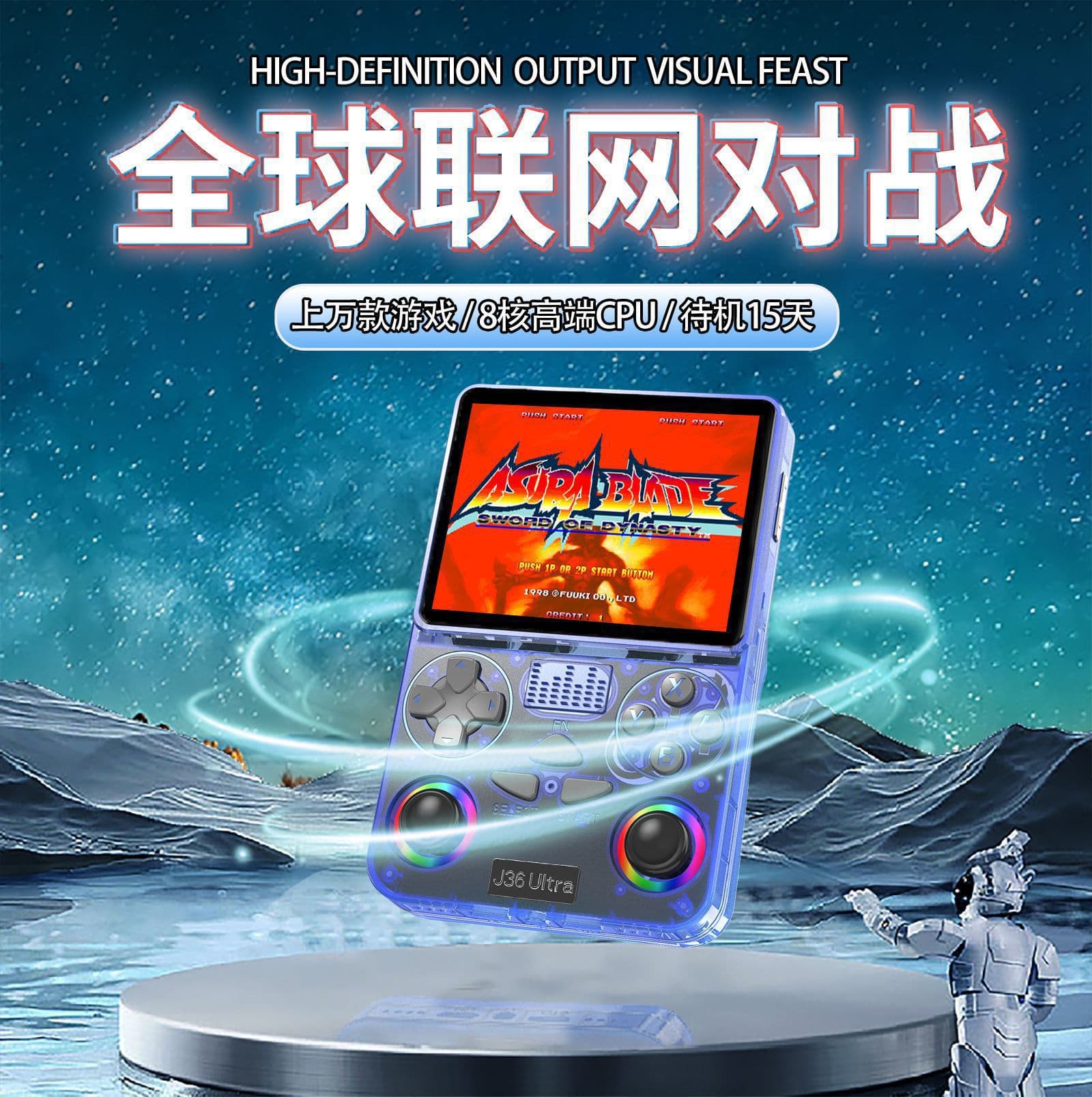 New J36 Handheld Game Console Android System 64-bit Mini Handheld WiFi Online Multiplayer PSP Arcade Cross-border