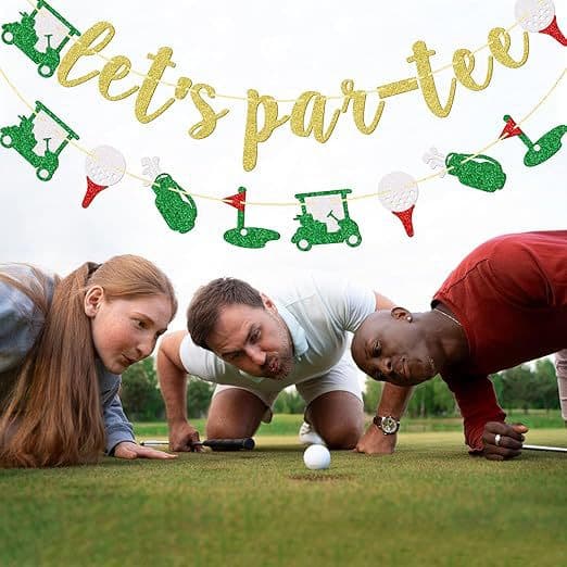 Amazon Cross-Border Let's Par-Tee Let's Play Golf Themed Party Decoration Banner