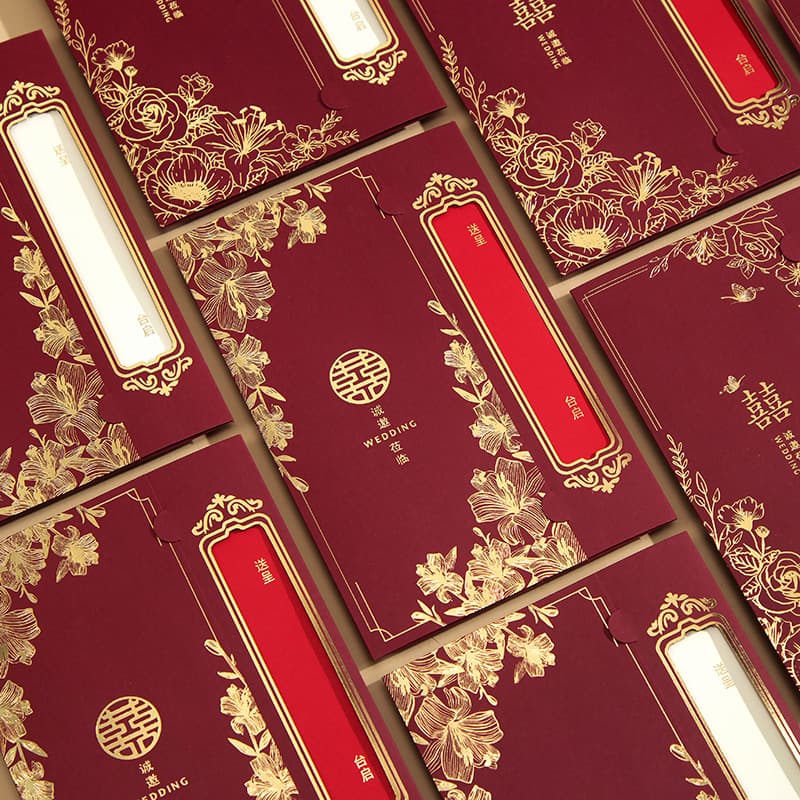 2025 new Chinese style wedding invitations hollow wedding invitations high-end creative wedding invitations printed wedding invitations