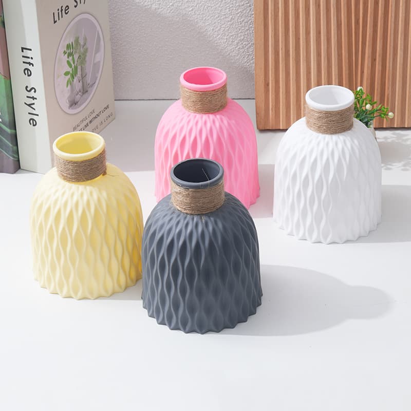 Pineapple Pattern Plastic Vase Creative Simple Home Durable Decorative Vase Cross-border Hot Selling Water Ripple Vase