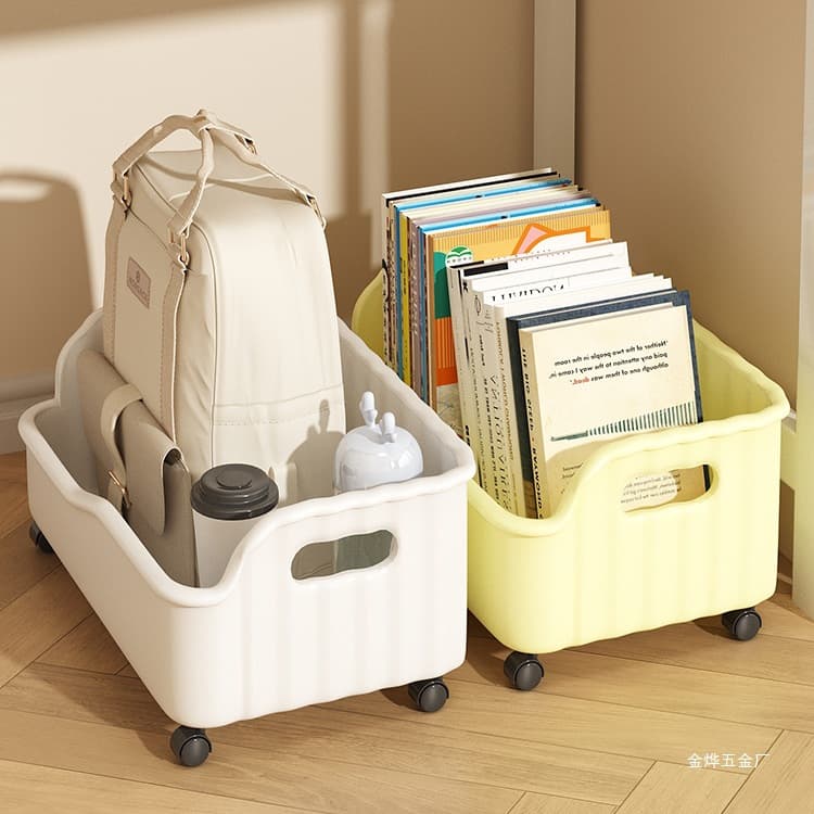 Book Bag Storage Shelf Student Desk Mobile Workstation Caster Small Trolley Office Desktop Book Cart Jin Ye
