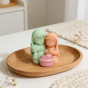 Small Holy Family Three-Person A Scented Plaster Mold DIY European-Style Ornament Resin Epoxy Candle Silicone Mold