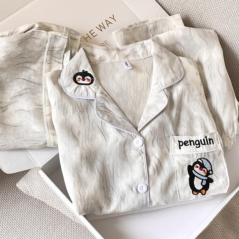 Boys' Pajama Set 3-Piece Summer Thin Cloud Cotton Short Sleeve Teen Boys' Cartoon Homewear