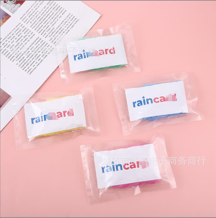 Rain Card Compact Raincoat Adult Disposable Vacuum Compressed Packaging Mini Portable Transparent Poncho