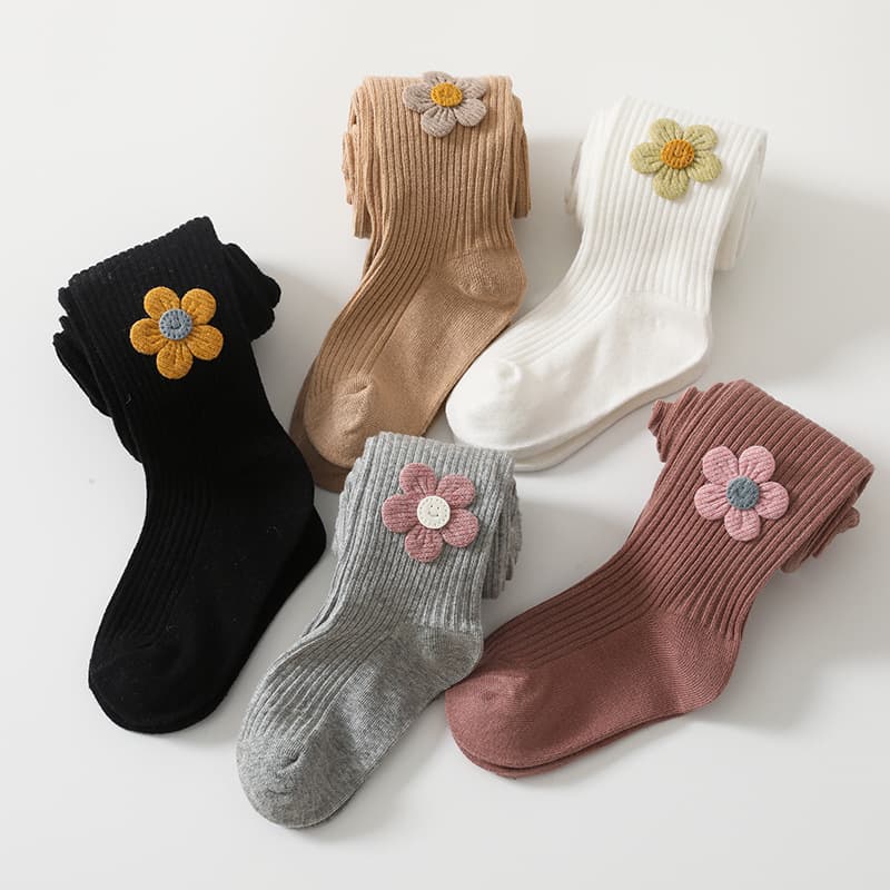 Baby big butt pantyhose spring and autumn baby children's leggings small flower thin cute cartoon socks for boys and girls