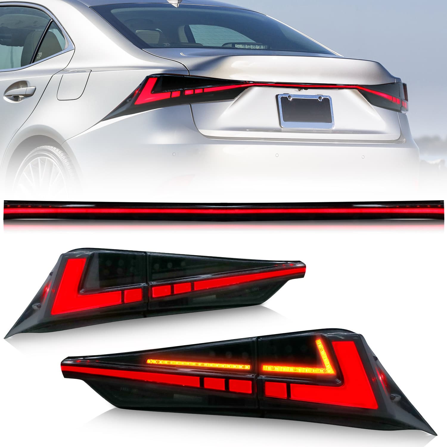 Suitable for 2013-2017 Lexus IS Series LED Tail Light Assembly with Sequential Turn Signal