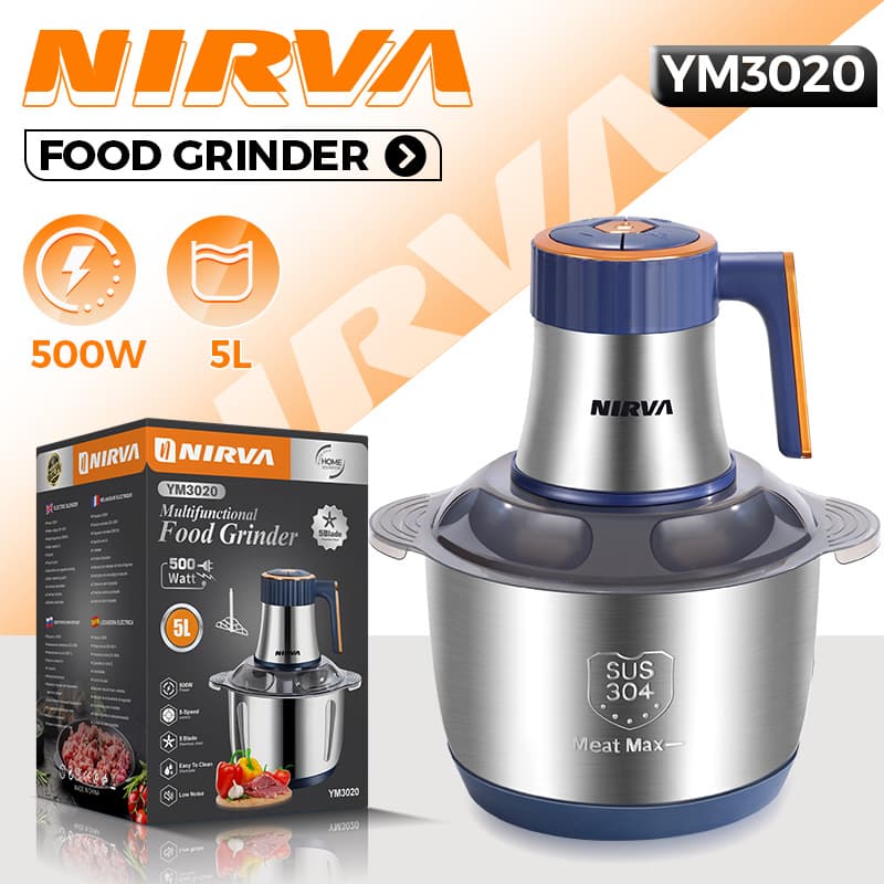NIRVA household electric cooking machine fully automatic stainless steel food supplement meat filling mixing meat mincing machine meat grinder