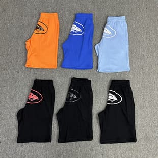 Corteiz Classic Series Ship Print Logo Shorts Alcatraz Hip-Hop Skate Casual 5-Pocket Shorts for Men and Women