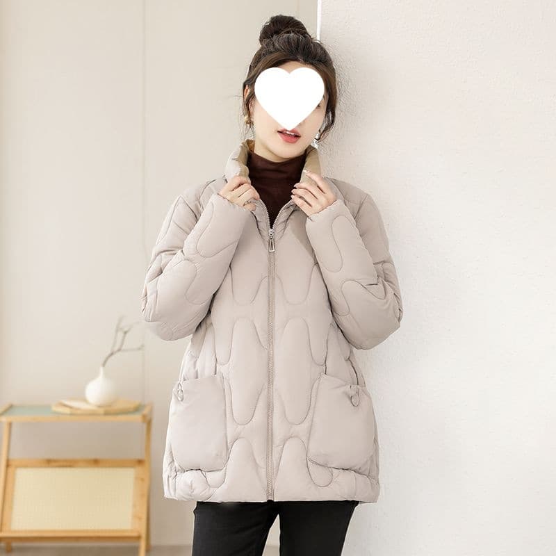 New Plus-size Sister Cotton Jacket Women Mid-length Lightweight Down Cotton Coat Loose Maternity Wear
