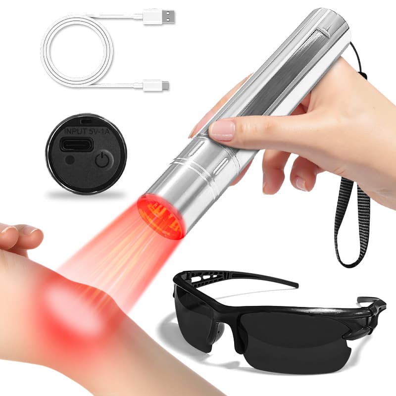 Cross-border Stock 3-Light Charging Red Light Flashlight Infrared Therapy Lamp Red Light Beauty Pen 850nm Infrared Flashlight