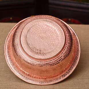 Metal Basin, Red Copper Wash Basin, Copper Foot Bath Basin, Multi-Purpose Copper Basin