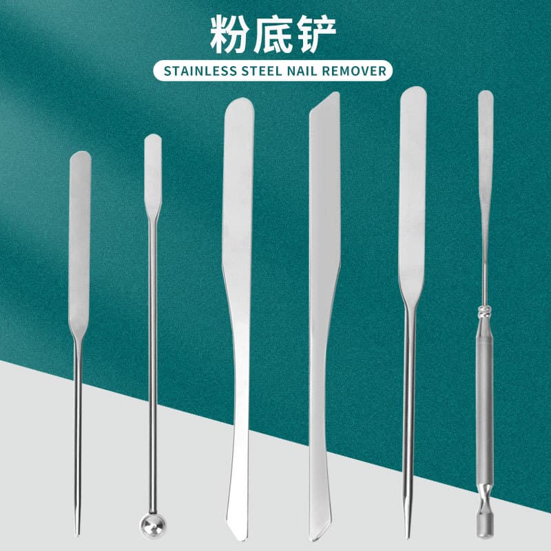 In-stock foundation spatula scraper, stainless steel color mixing stick, multi-purpose makeup mixing stick, double-ended adhesive rod beauty tool
