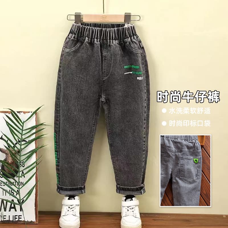 Boys Jeans Spring Casual Pants for Kids 2025 New Stretch Denim for Middle and Big Children