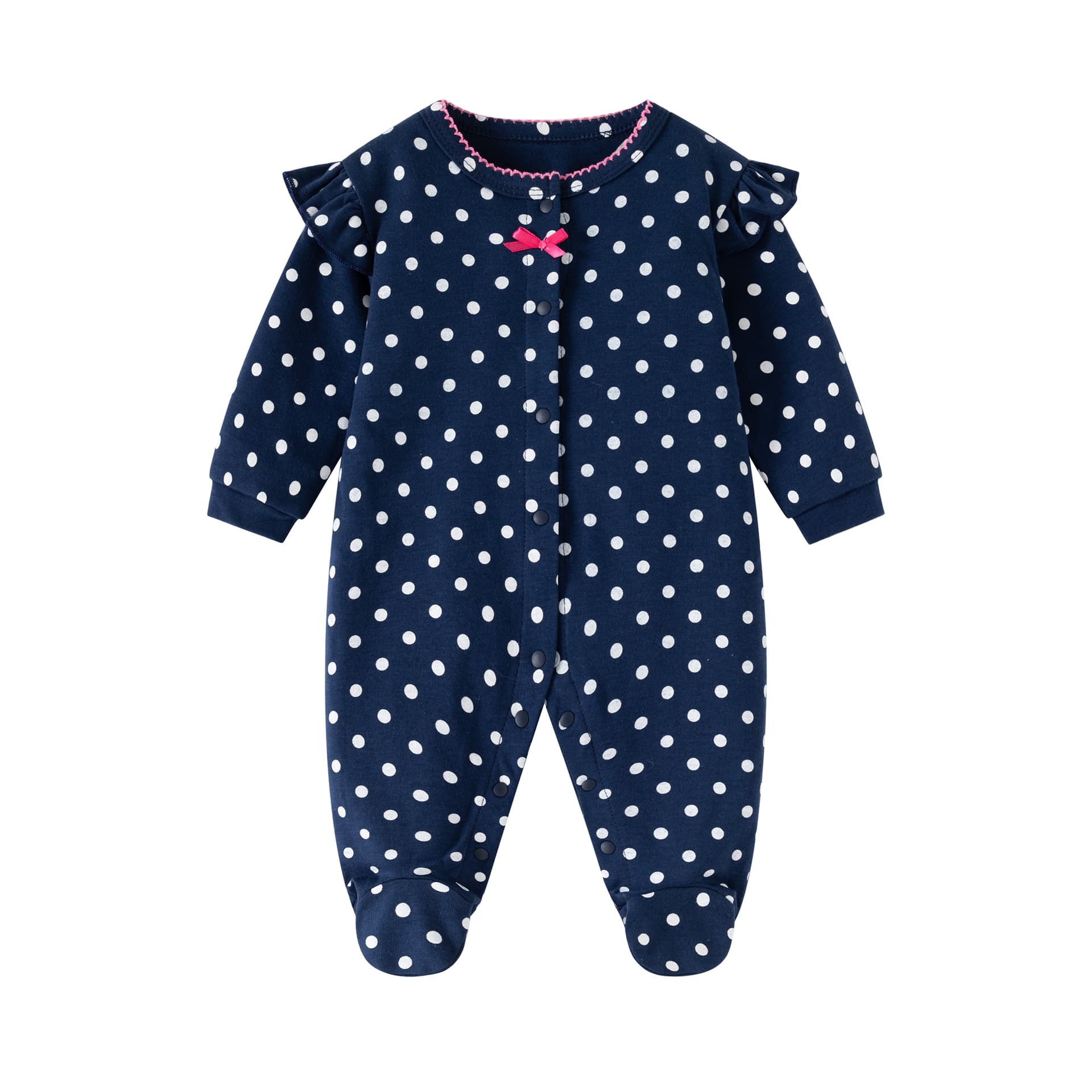 Newborn cute trendy long-sleeved jumpsuit baby spring and autumn rompers for baby girls pure cotton ruffles