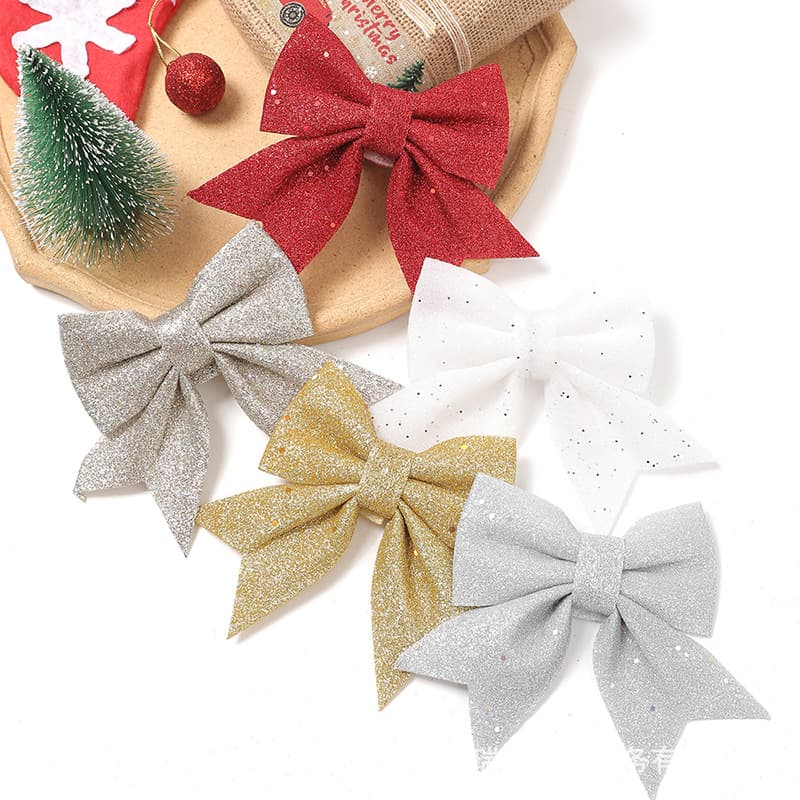 Christmas decorations, Christmas tree pendants, creative bows, Christmas decorations, three-dimensional pendants, scene layout