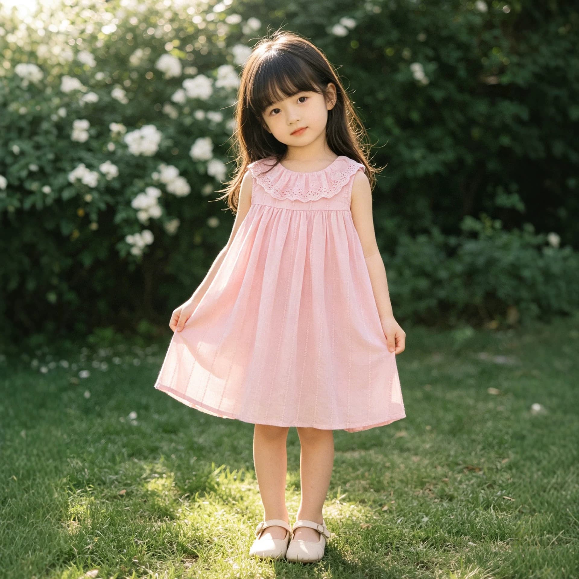 2026 new summer girls pink sleeveless dress baby girl Korean style lace children's dress dropshipping