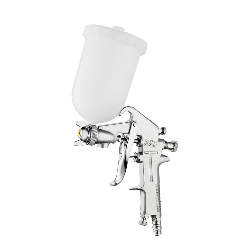 Factory Wholesale Paint Spray Gun F75 with Upper and Lower Plastic Cups, Siphon Feed Spray Gun for Furniture Decoration, Glue and Coating